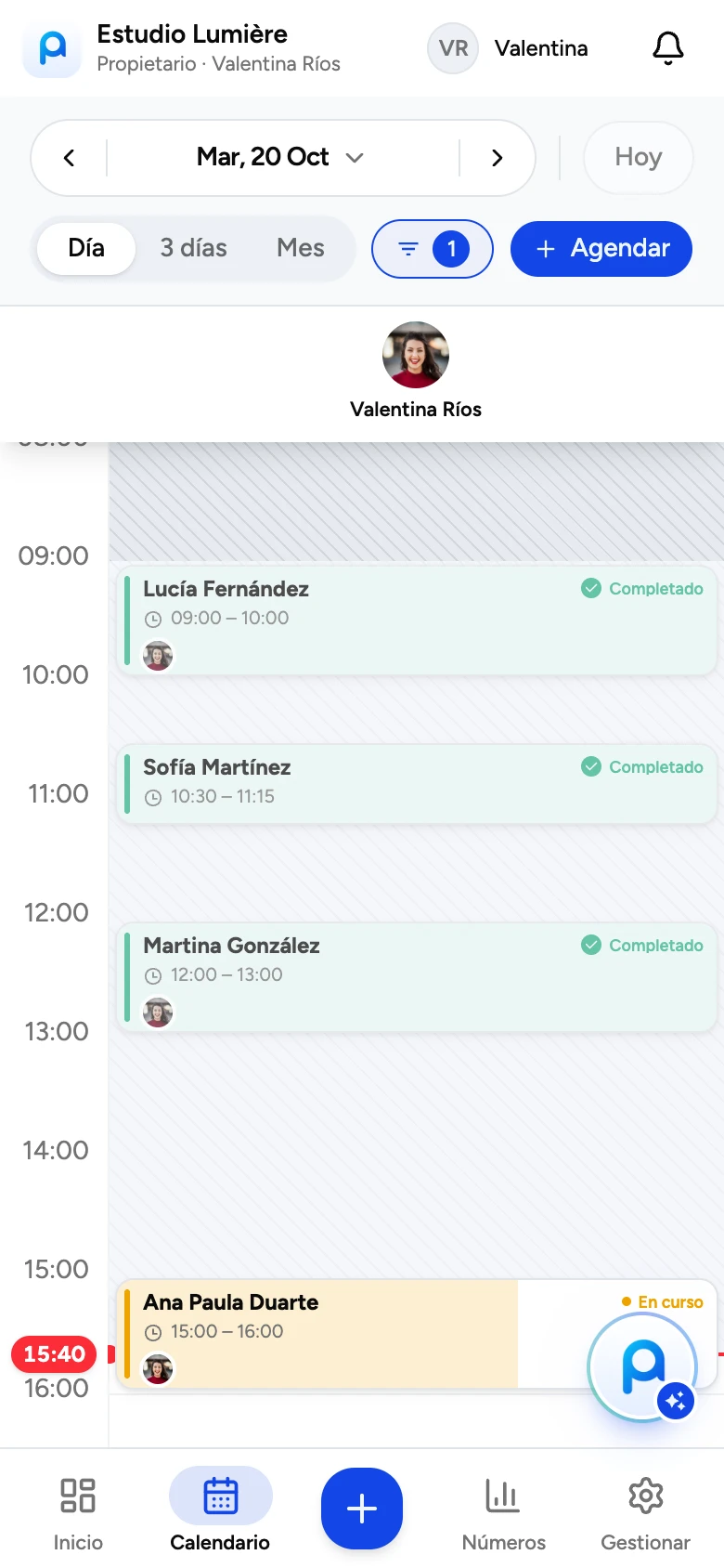 Agenda visual del equipo