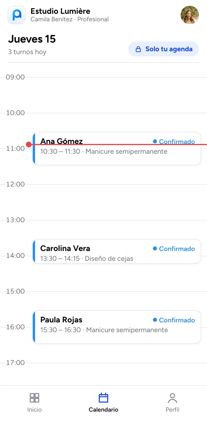 La agenda propia de una profesional en Practi Agenda